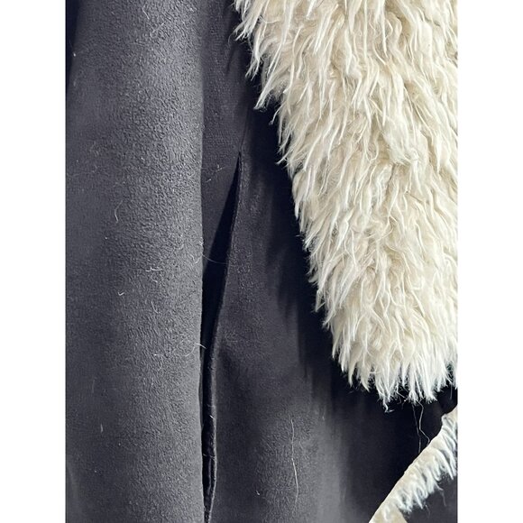 Sanctuary Vest Womens XL Jacket Faux Suede Faux Fur Coat Fall Winter Sleeveless - Picture 10 of 16